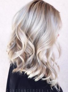 Platinum highlights on blonde hair