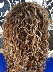 Curly Brown Hair with Blonde Highlights