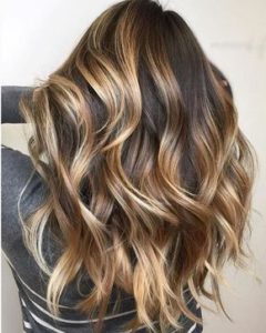 Dark Brown Hair with Caramel Blonde Highlights