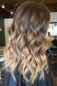 Ash Brown Hair with Golden Blonde Ombré