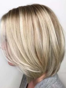 Blond highlights in short hair