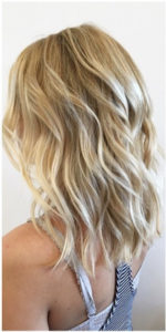Blond highlights in mid hair