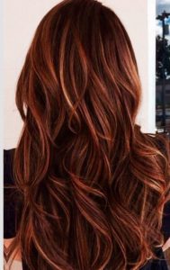 brown hair with red highlights 