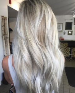 Blonde with silver highlights