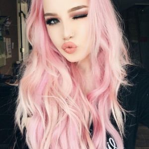 Blonde hair with Pink Highlights