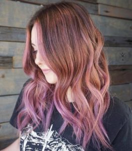 Brown Hair with Pink Highlights