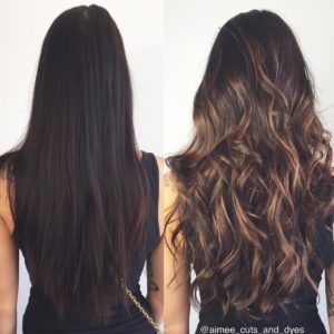 black hair with highlights