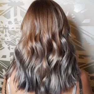 Light Brown Hair with Grey Highlights