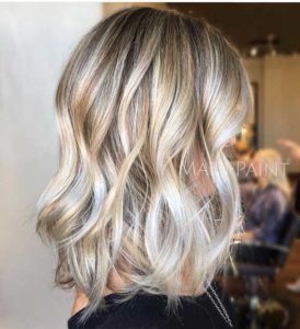 Blonde hair with silver highlights