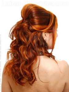 Brown hair with orange highlights