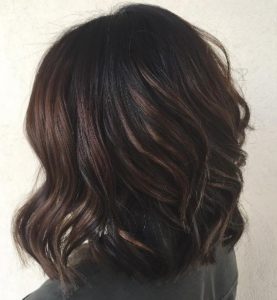 Brunette highlights will lighten and make your black hair look beautiful and healthy
