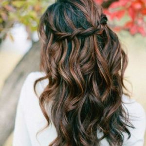 Dark or black hair with honey highlights