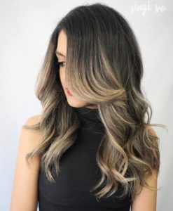 Medium dark hair can look amazingly with dirty blonde highlights as well