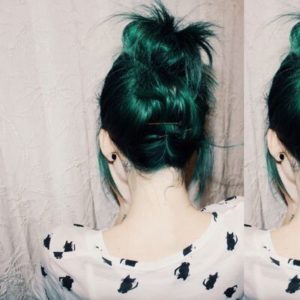 can apply a ombre effect on your hair with green tones