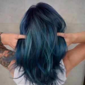 fantasy colored teal highlights
