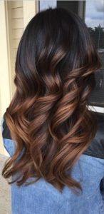ombre effect with light chocolate highlights