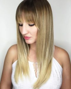 right highlights with bangs